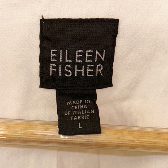 EILEEN FISHER Italian Linen Blend collared Shirt Jacket SZ: Large - Picture 3 of 10